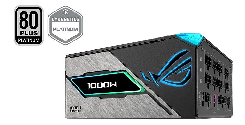 Efficiency curve of ROG Thor 1000W PLATINUM III with 80 plus platinum logo