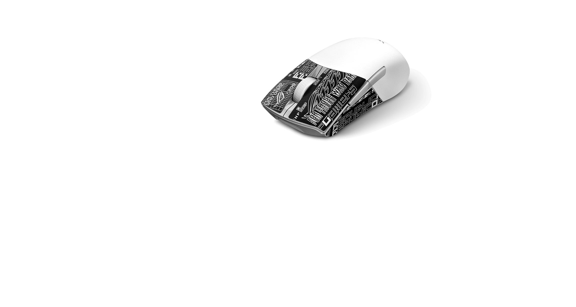 月光白 ROG月刃无线AimPoint 与 ROG 图案的鼠标握持贴布