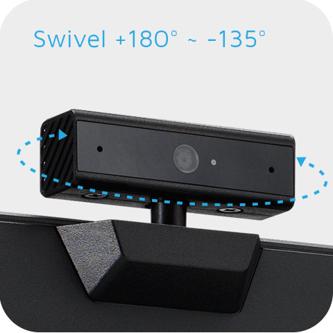 ASUS BE27ACGN 的摄像头提供 +180°&ndash;-135° 旋转调整