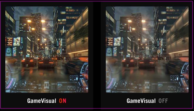 Comparison image with Racing mode on and off