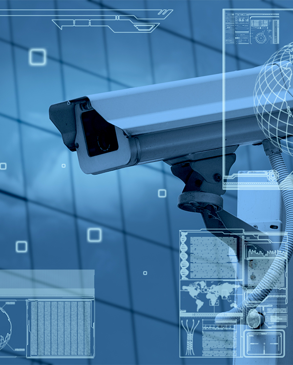 urveillance application scene featuring network cameras monitoring key areas in industrial or commercial environments