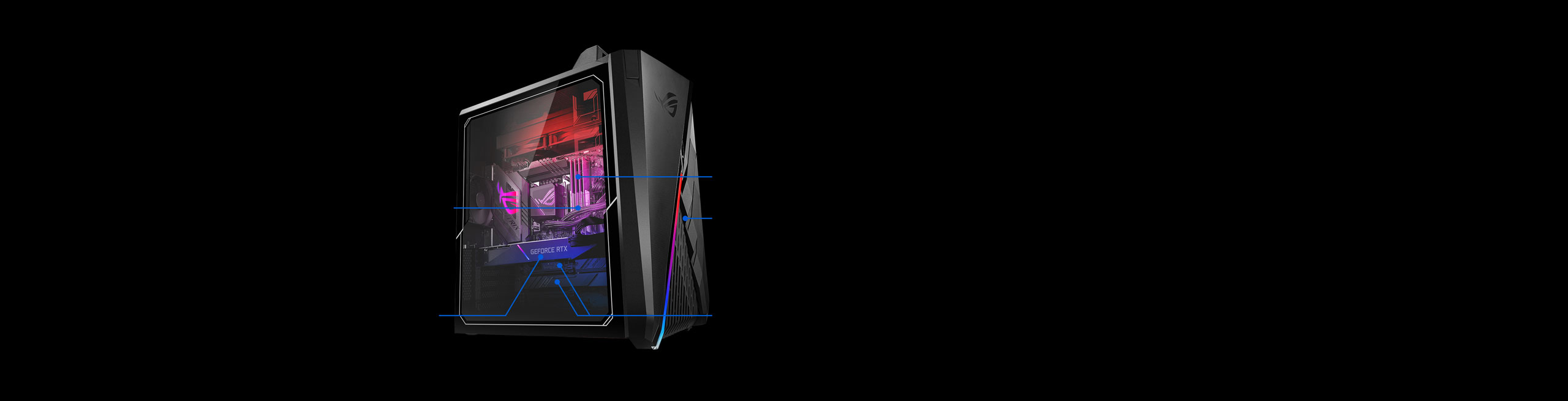 Side view through side panel of G35CA, with labeling of key components.