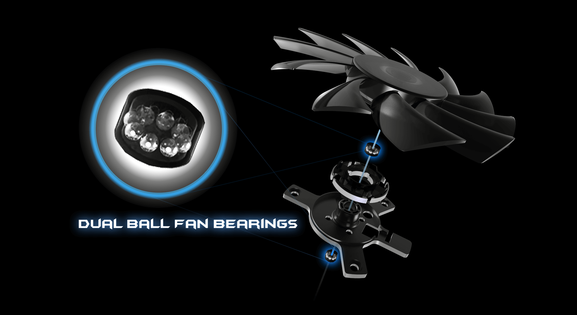 Dual ball fan bearing diagram