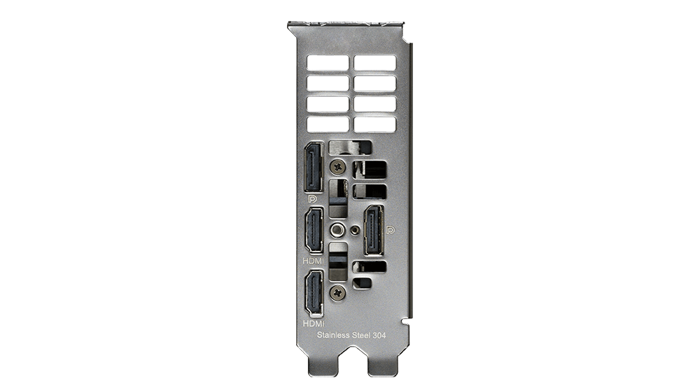 Head-on view of I/O port bracket