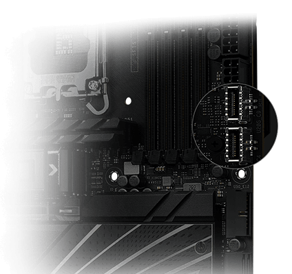 One USB 20Gbps & one USB 10Gbps USB Type-C® Panel Connectors on ROG Maximus Z890 Hero