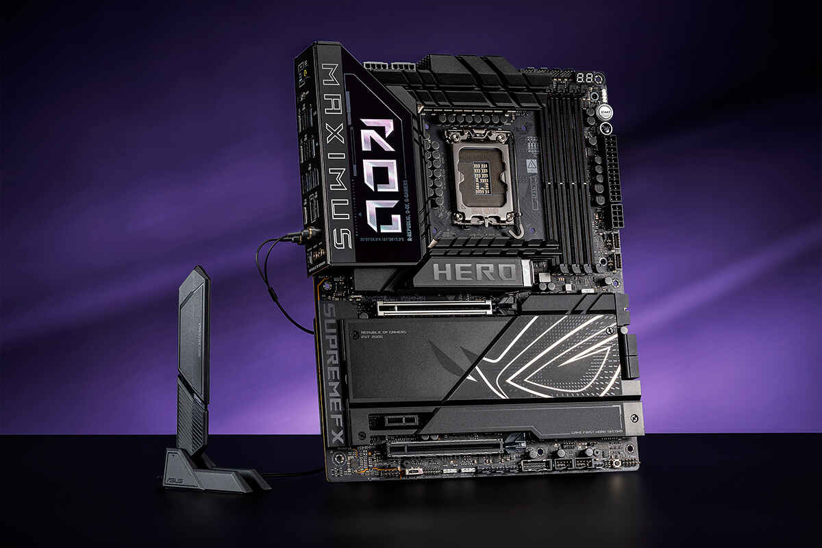 The ROG Maximus Z890 Hero with ASUS WiFi Antenna