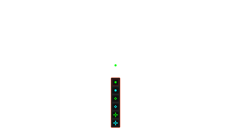 A crosshair overlay in the middle of the screen