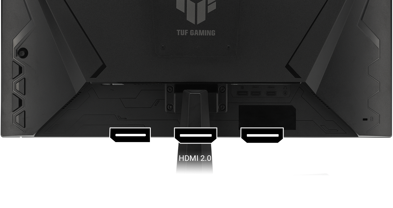多种连接选项包括 HDMI® 2.1、HDMI® 2.0 和 DisplayPort™ 1.4 端口。
