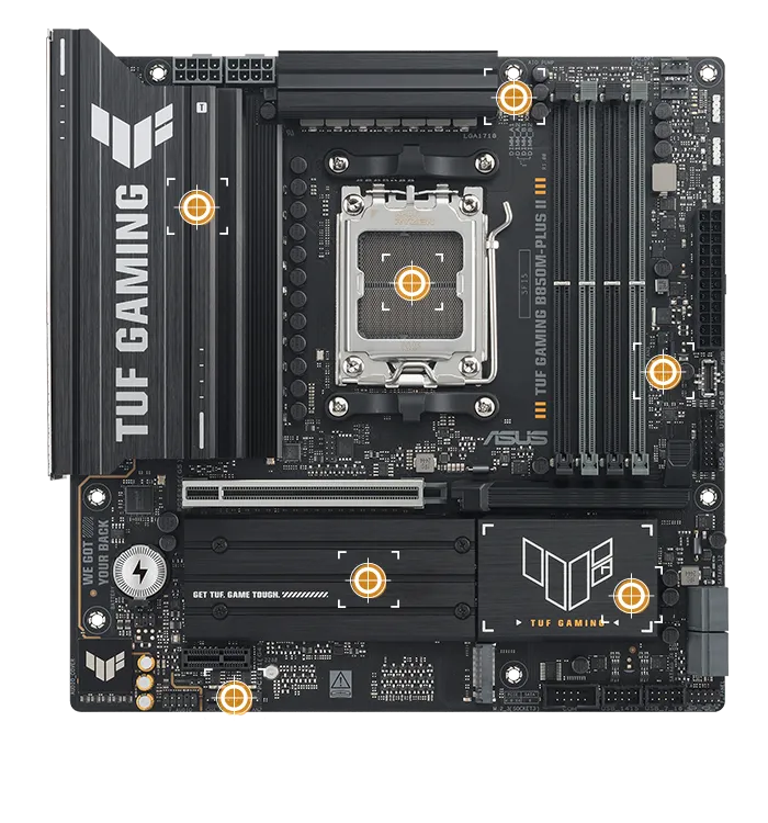 TUF Gaming 主板正面图（带 I/O 端口