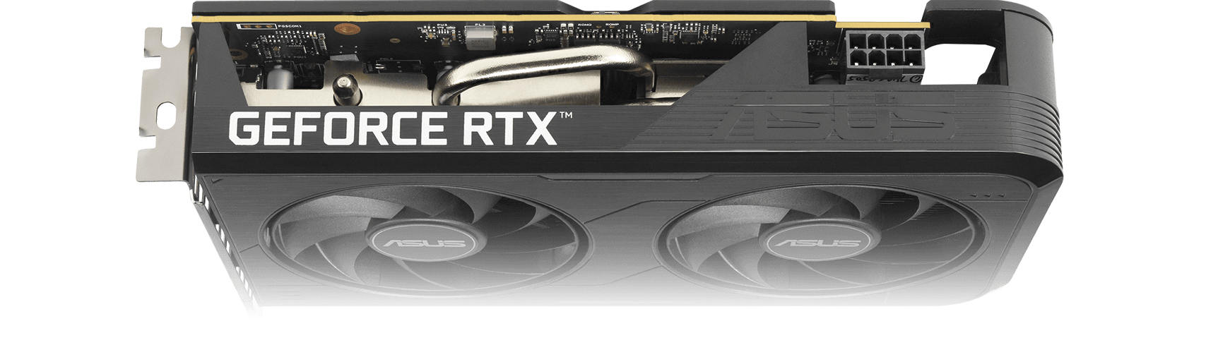 ASUS Dual GeForce RTX 5050 显卡俯视图