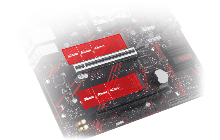 双 M.2 插槽（高达 128 Gbps）