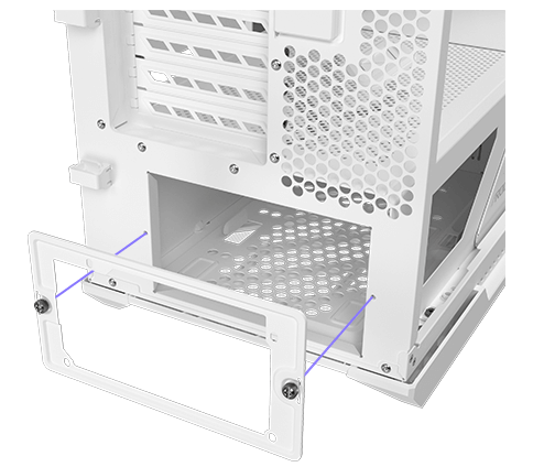 描绘 Helios II 后方可拆卸式电源支架的示意图
