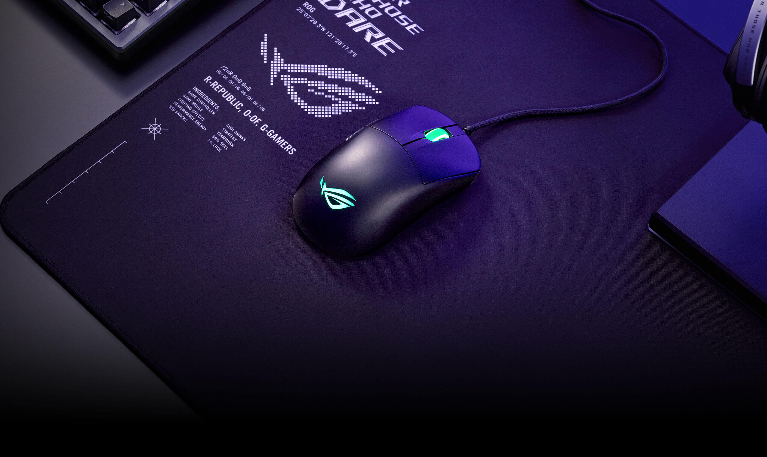 Harpe Mini Core 鼠标置于 Sheath II XXL 鼠标垫上