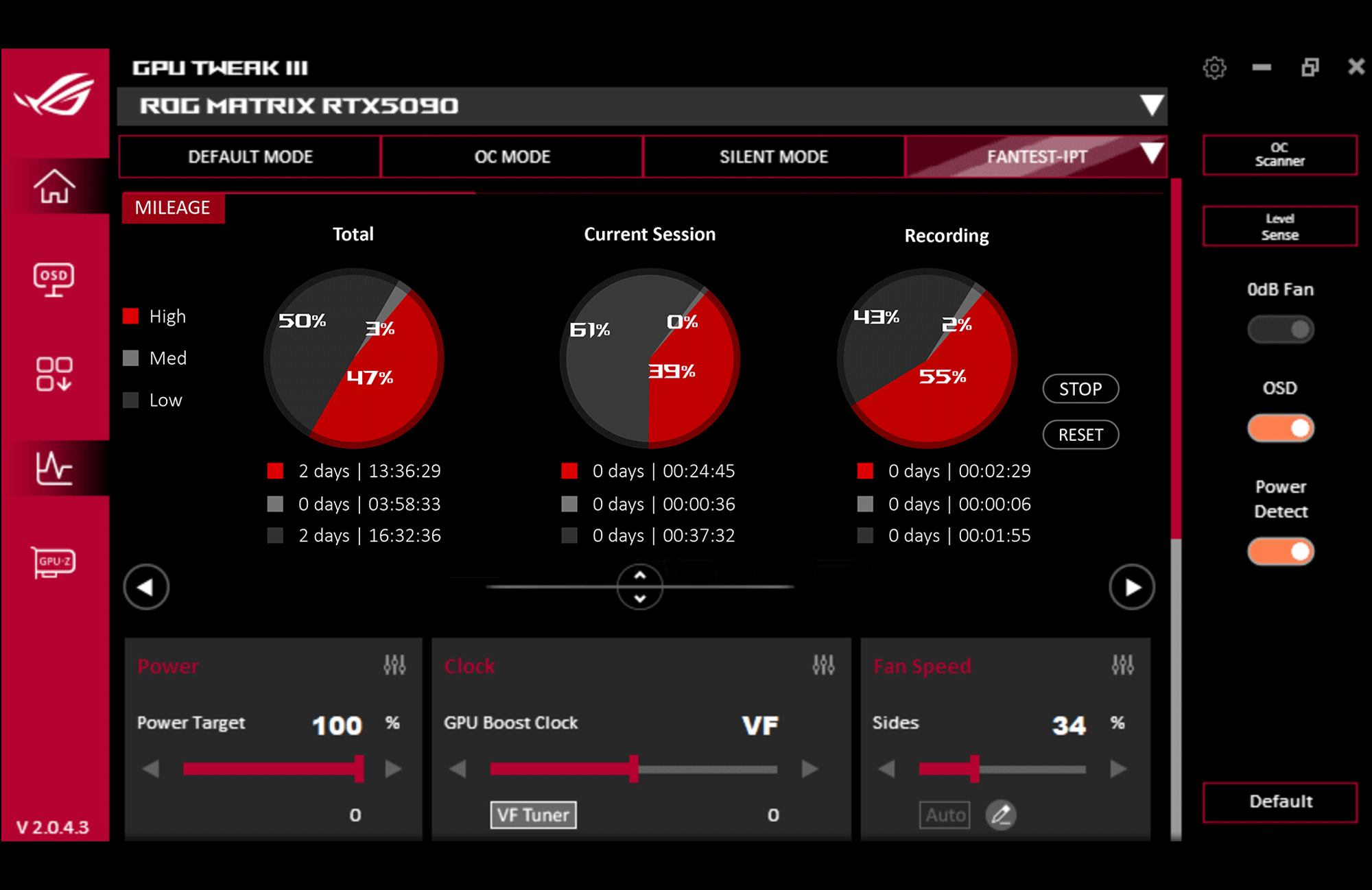 显卡软件里程统计用户界面