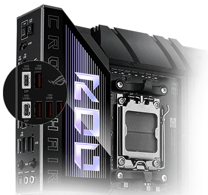 ROG Crosshair X870E Hero BTF 上的两个 USB4® Type-C® 接口