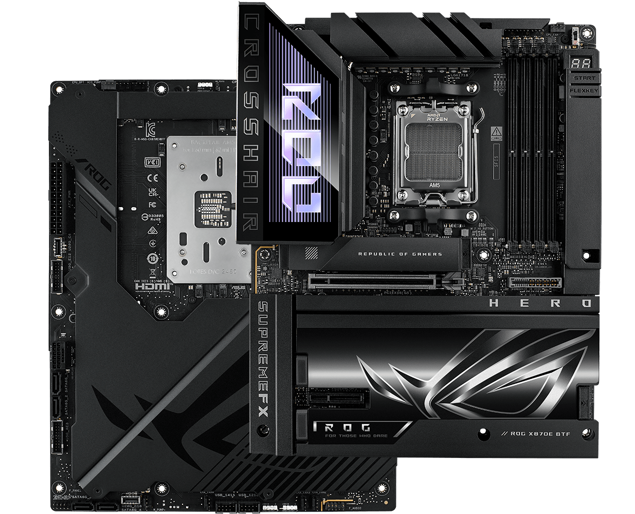 ROG Crosshair X870E Hero BTF 上的散热管理