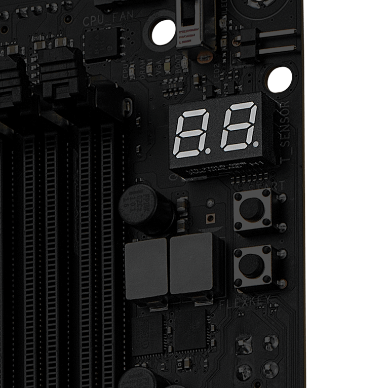 ROG Crosshair X870E Hero BTF 上的 Q-CODE