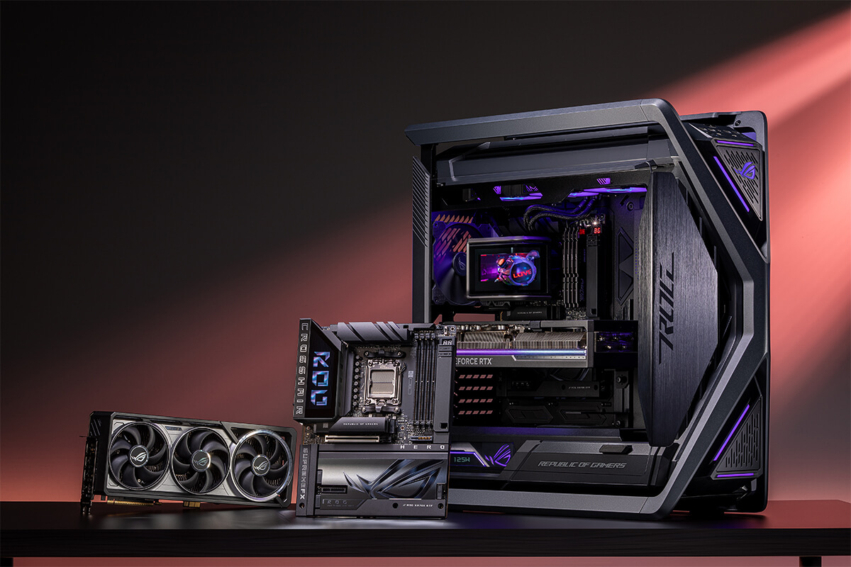 ROG Crosshair X870E Hero BTF 俯视图 (含 DDR5)