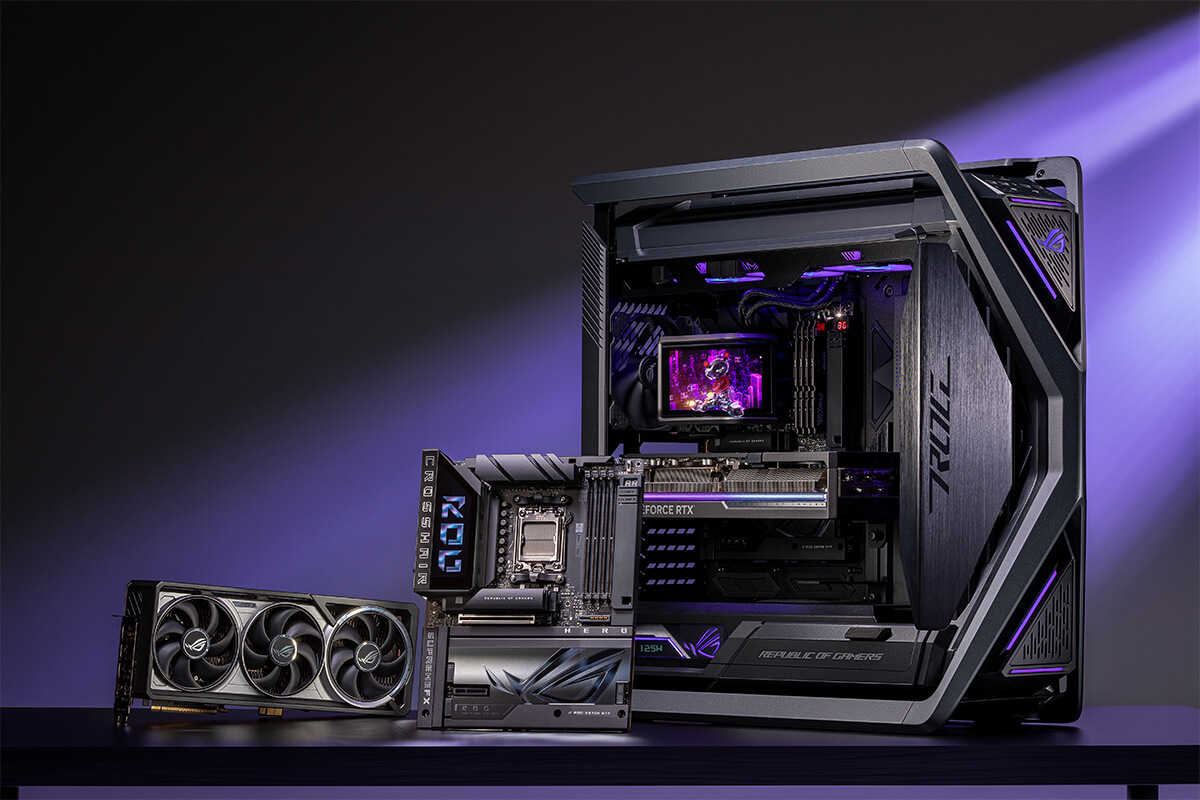 ROG Crosshair X870E Hero BTF 俯视图 (含 I/O 接口)