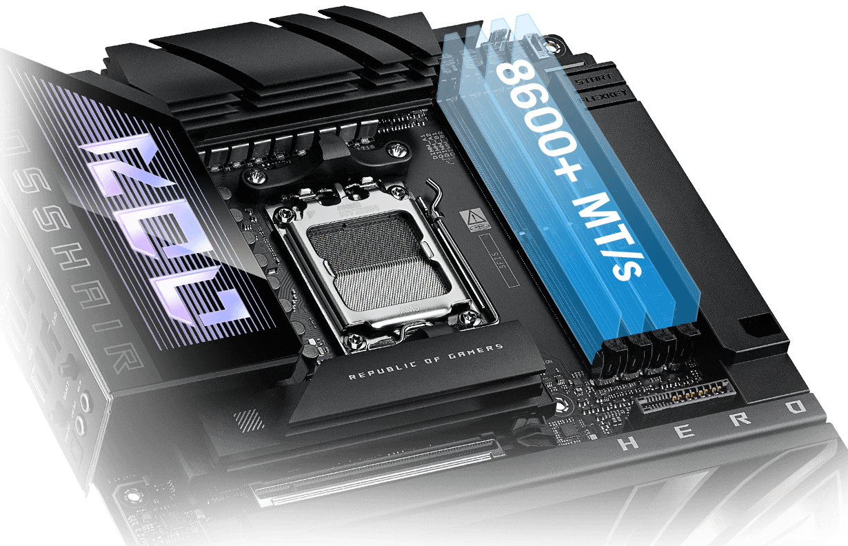 ROG Crosshair X870E Hero BTF 可让您将内存超频至 8600+ MT/s