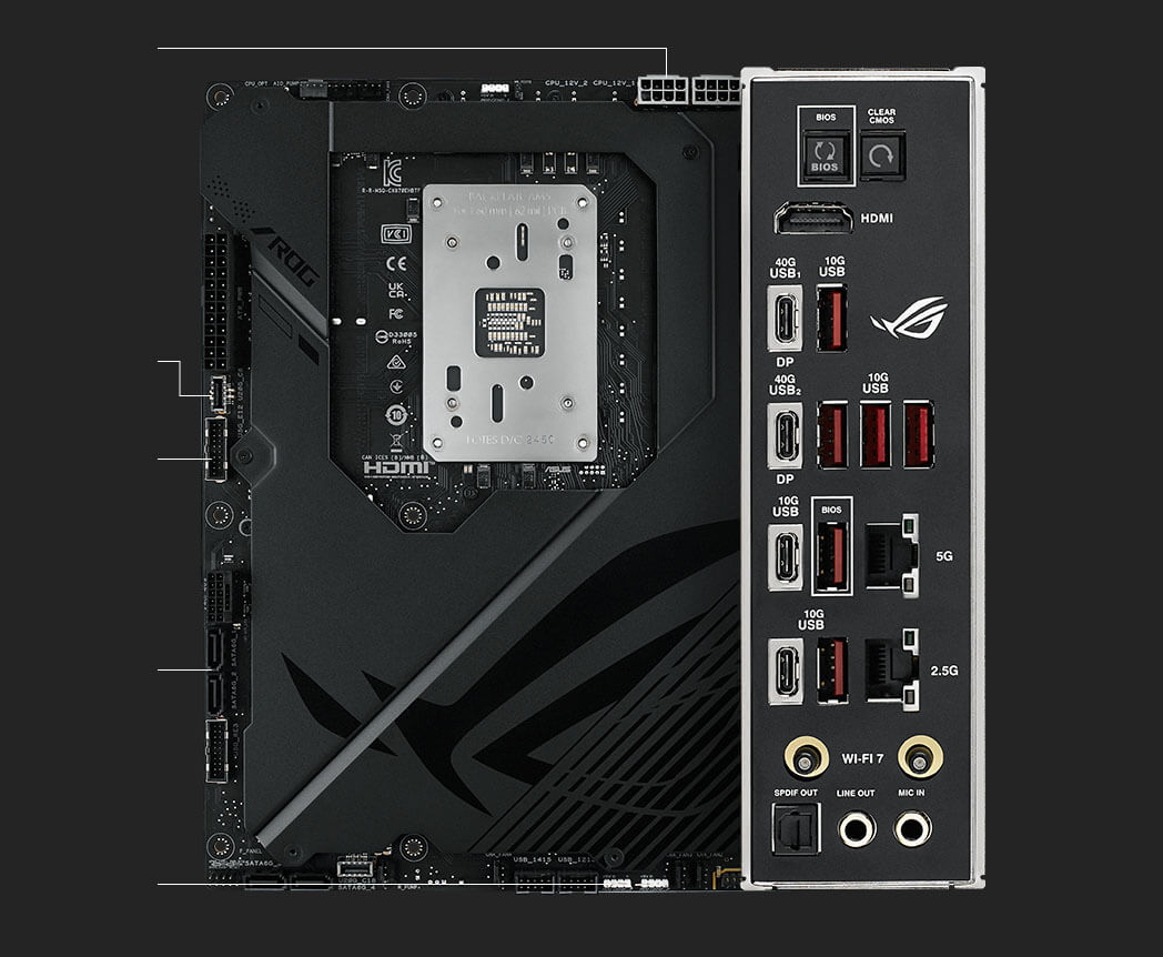 ROG Crosshair X870E Hero BTF 的连接功能规格