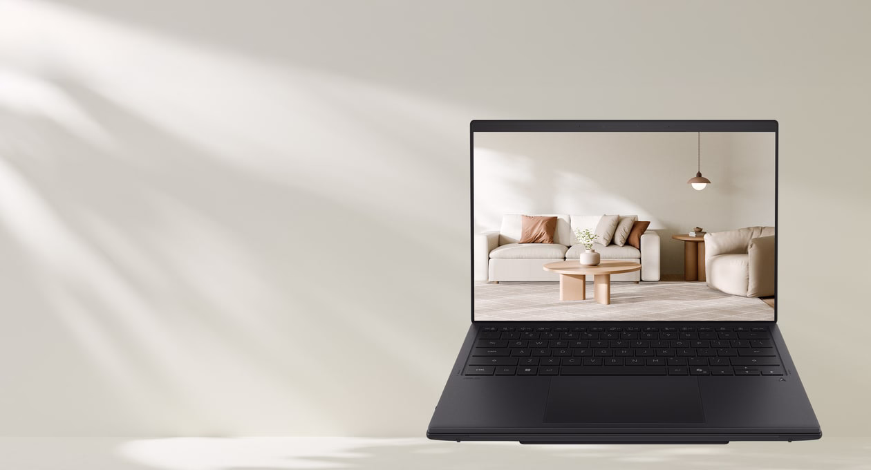 图片显示采用单屏幕配置的 ASUS Zenbook DUO。