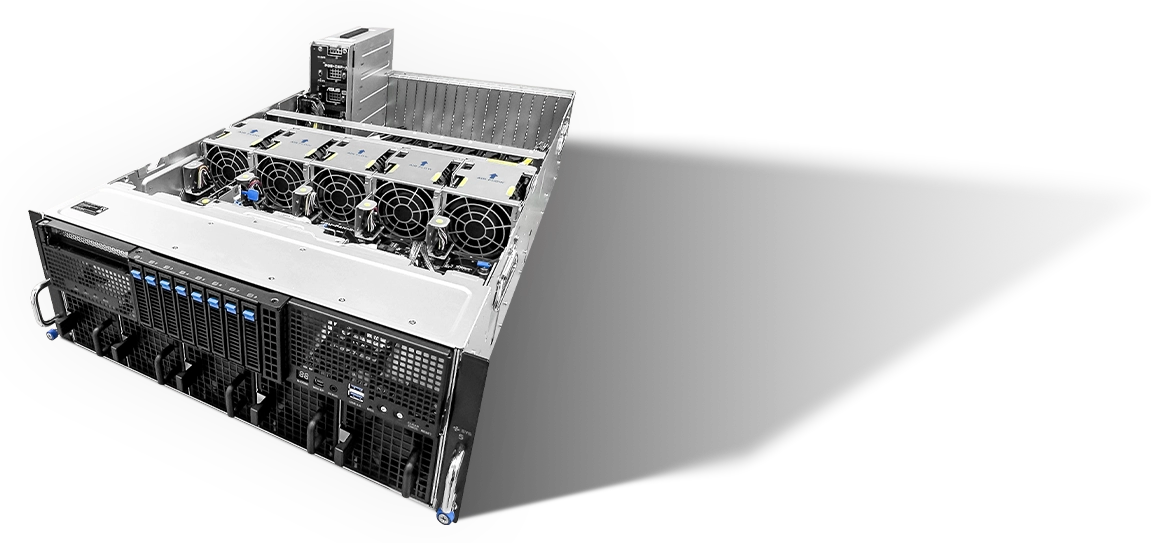 這是ESC8000A-E13-DR服务器的左邊側面之俯視圖。