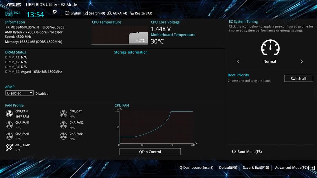 UEFI BIOS EZ 模式用户界面。