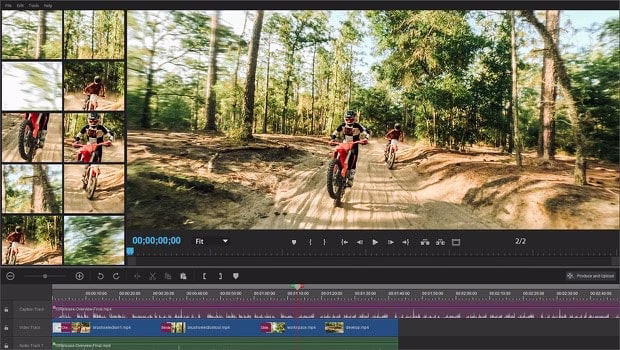 笔记本电脑屏幕画面显示 Adobe Premiere Pro，其中包含一个 8K 多层时间轴。系统正在流畅地编辑一段旅行视频，显示多个调色和调整图层。 