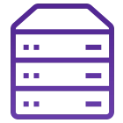 可扩展存储池的紫色数据存储图标。