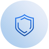 蓝色盾牌图标象征着保护与安全。