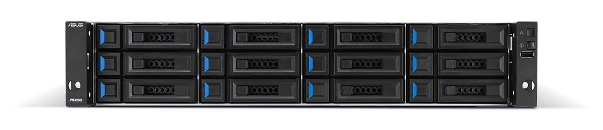 VS320D-RS12U 统一存储器的前面板。