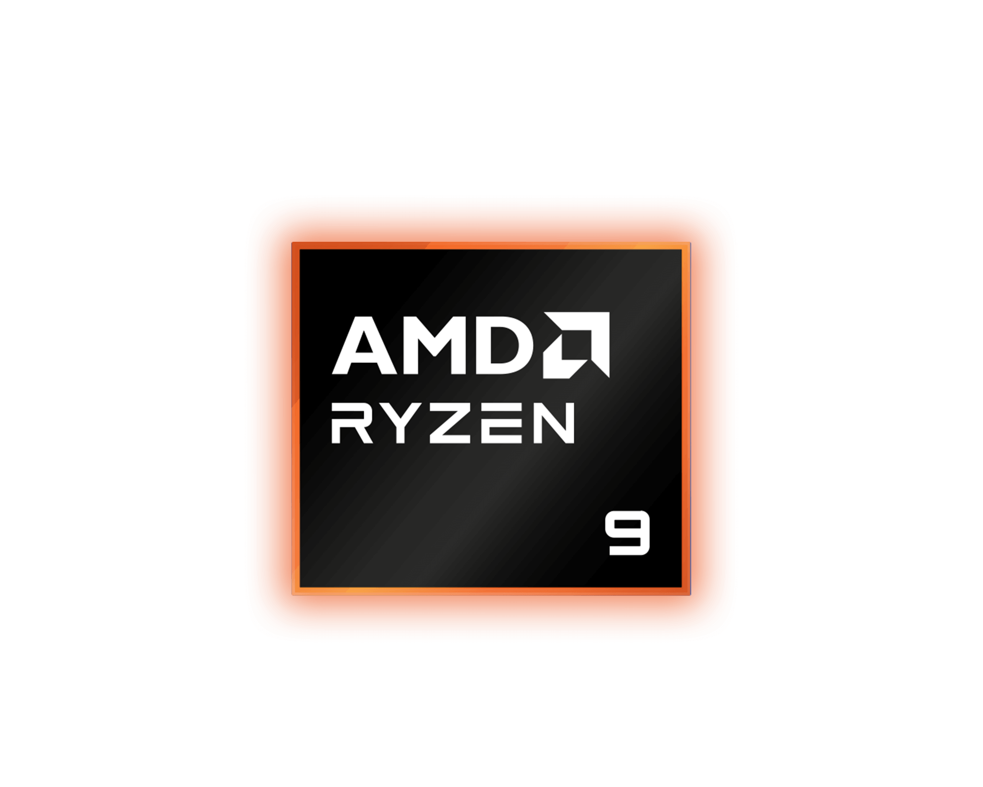 ROG 枪神 10X 内部结构图，特别突显关键组件。图片中间是 AMD Ryzen 9 CPU 的标志。
