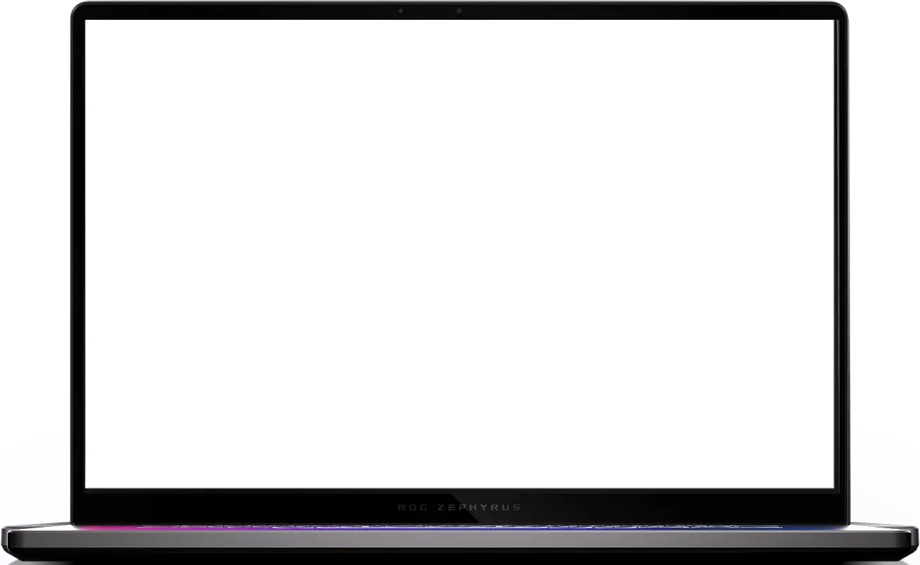 An Eclipse Grey 幻16 Air with a simulated colored dust explosion both on screen and behind the laptop.