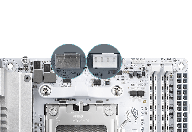 Strix B850-I WIFI7 W 风扇接针位置