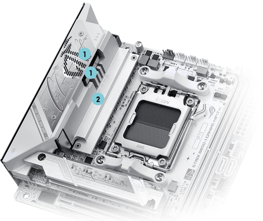 Strix B850-I WIFI7 W VRM 散热设计布局