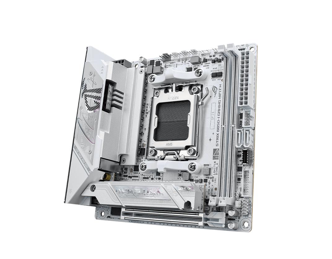 Strix B850-I WIFI7 W 主板 正面与背面