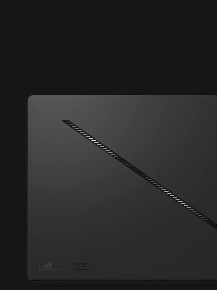 the lid of the 幻16 双屏with slash lighting on