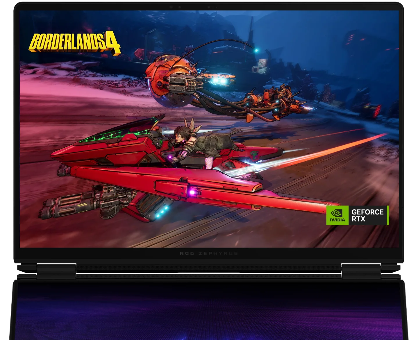 Game visaul showing on the top panel of the 幻16 双屏.