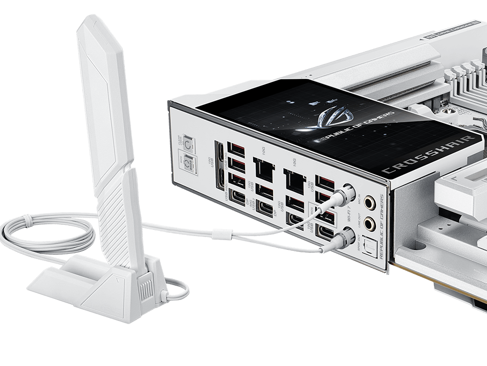 ROG Crosshair X870E Glacial 搭载华硕易拆式天线