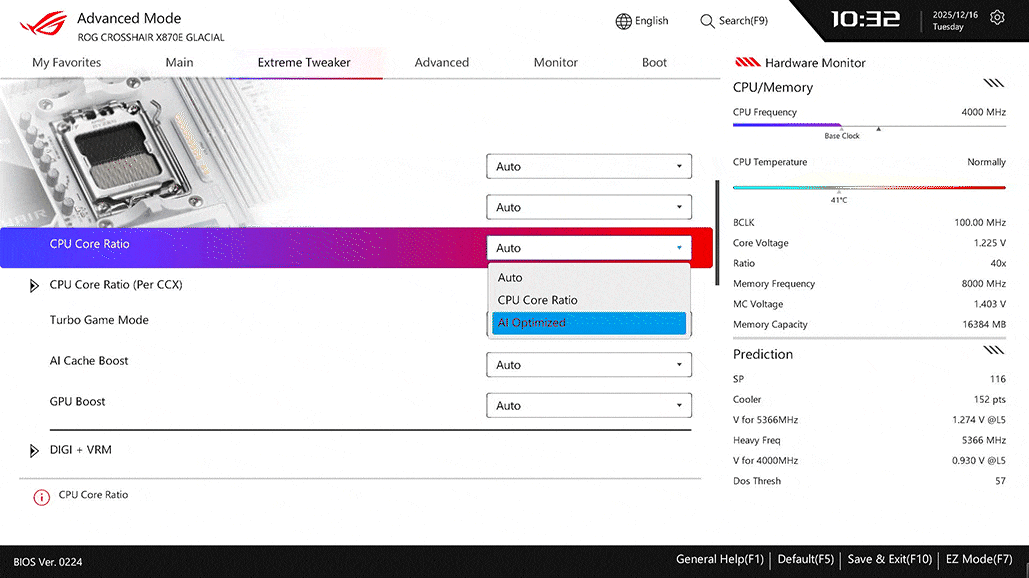 AI超频功能可让您自动优化性能。
