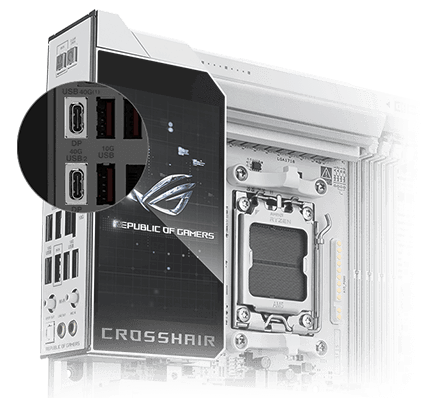 ROG Crosshair X870E Glacial 配备两个 USB4® Type-C® 接口
