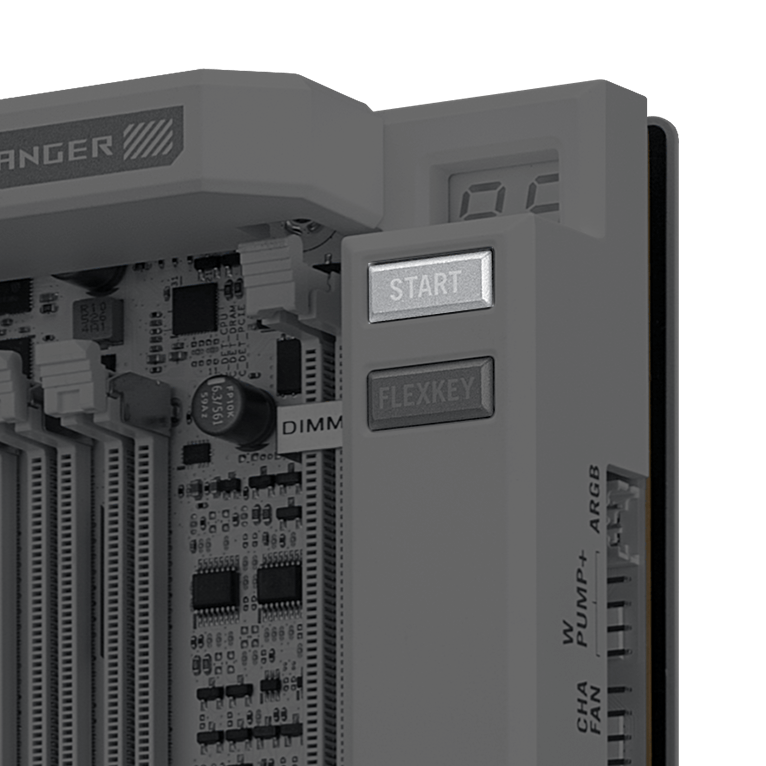 ROG Crosshair X870E Glacial 开机按钮