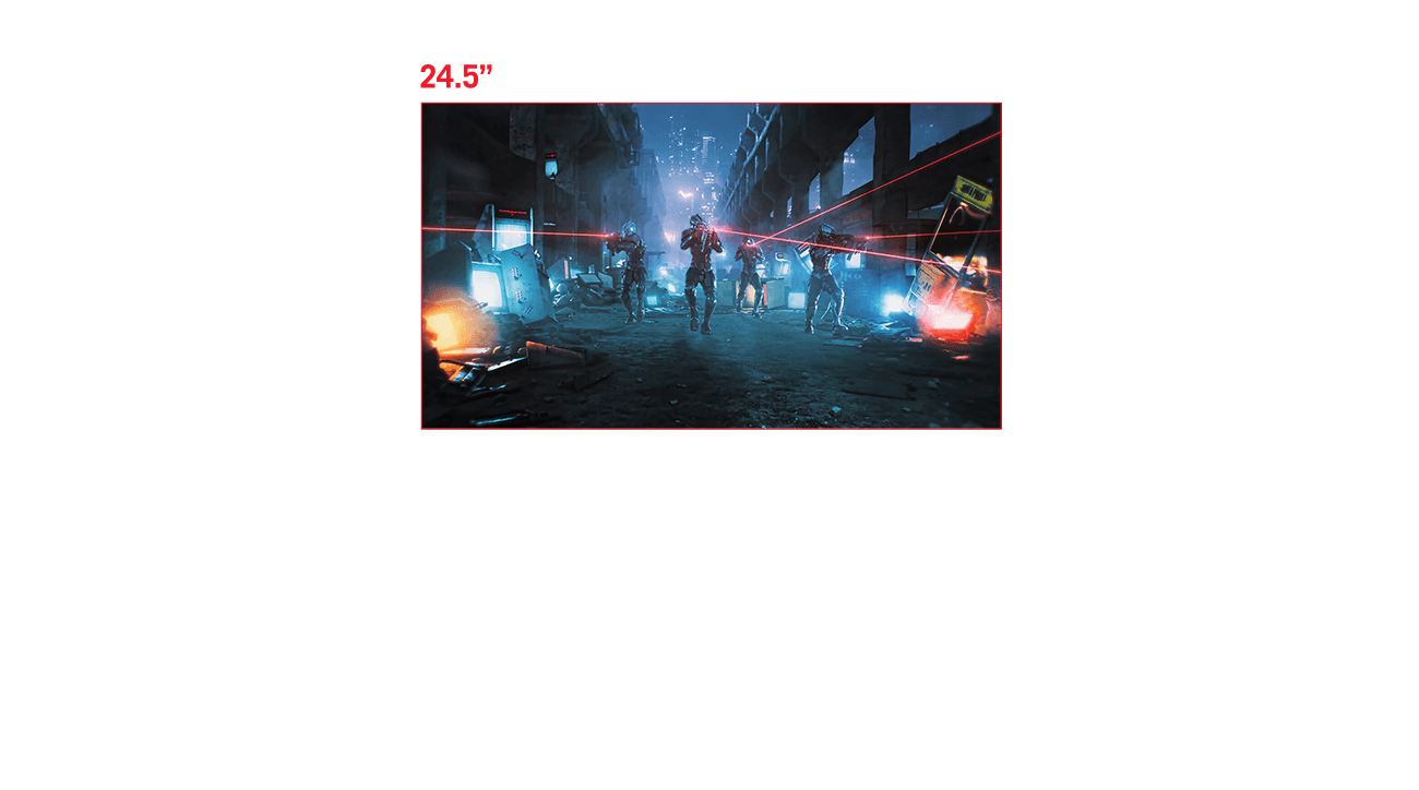 用户可以设置屏幕比例，以显示 24.5 英寸的画面。