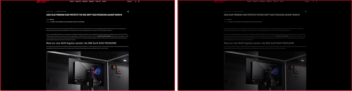 ROG 网页文章的截图。/ ROG 网页文章在屏幕变暗的情况下的截图。