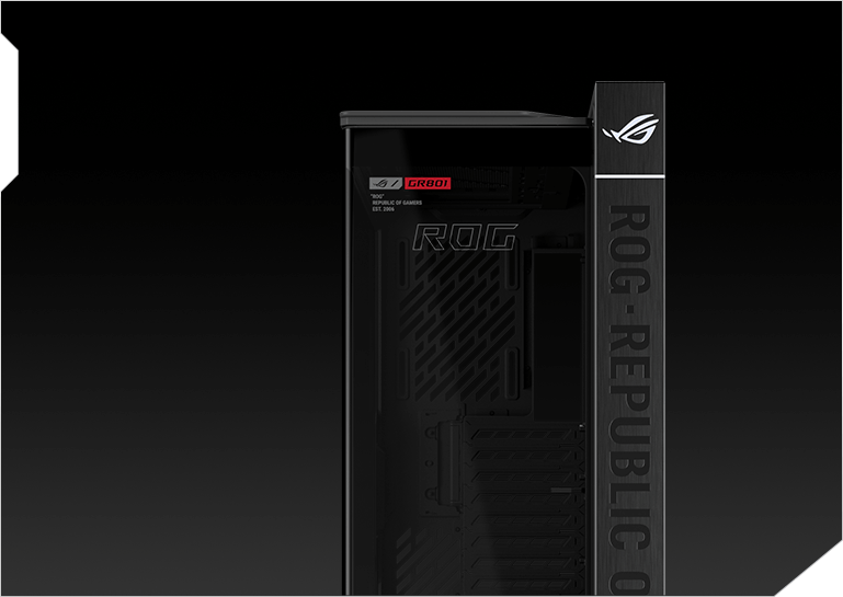 ROG 幻世神前视图，突显铝合金边框结构