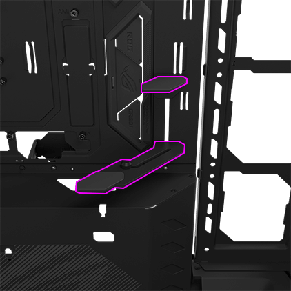 ROG 幻世神内建显卡支撑架展示