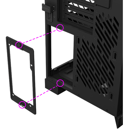 ROG 幻世神后抽式电源支架示意图