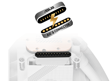 ROG 飞龙4代 360 LCD 颜值版 白色Q-Connector 特写