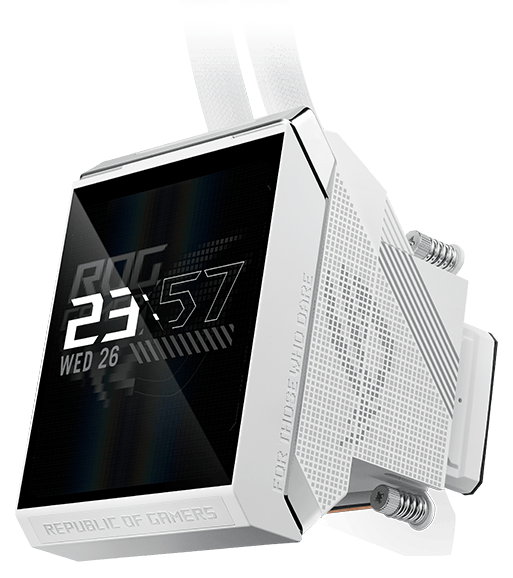 ROG 飞龙4代 360 LCD 颜值版 白色显示器特写